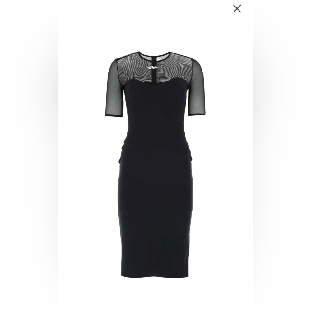 Off-White Logo Print Round Neck Midi
